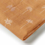 Bronze Palm Organic Muslin Wrap GOTS Organic Cotton