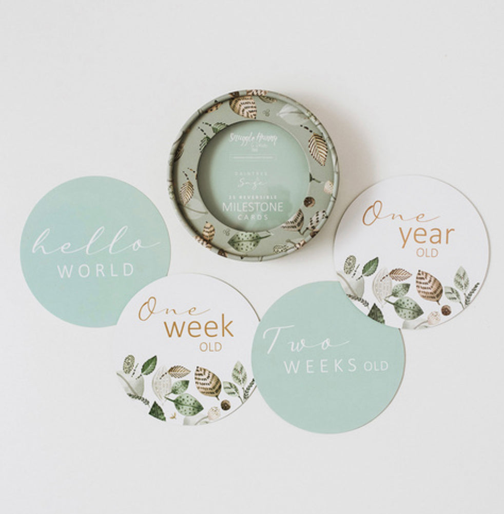Daintree & Sage Reversible Milestone Cards Oh Baby Cairns