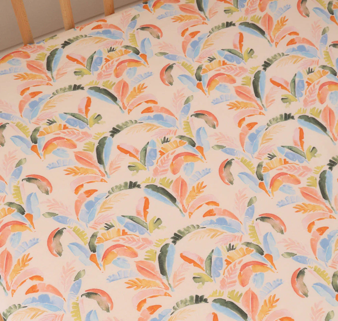 Summer Palm Organic Fitted Bassinet Sheet / Change Pad Cover