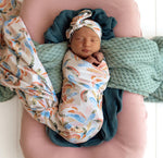 Summer Palm Organic Jersey Wrap & Topknot