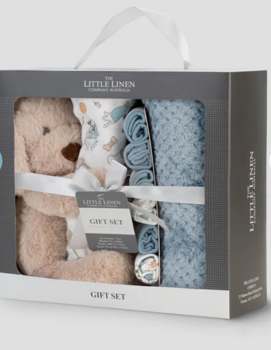 The Little Linen Company Boxed Baby Gift Set - Barklife Dog