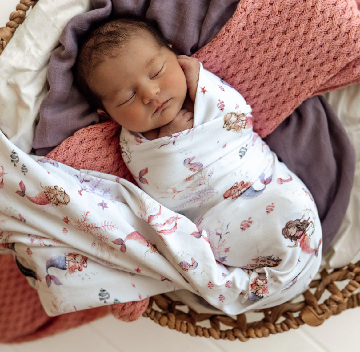 Mermaid Organic Jersey Wrap & Topknot