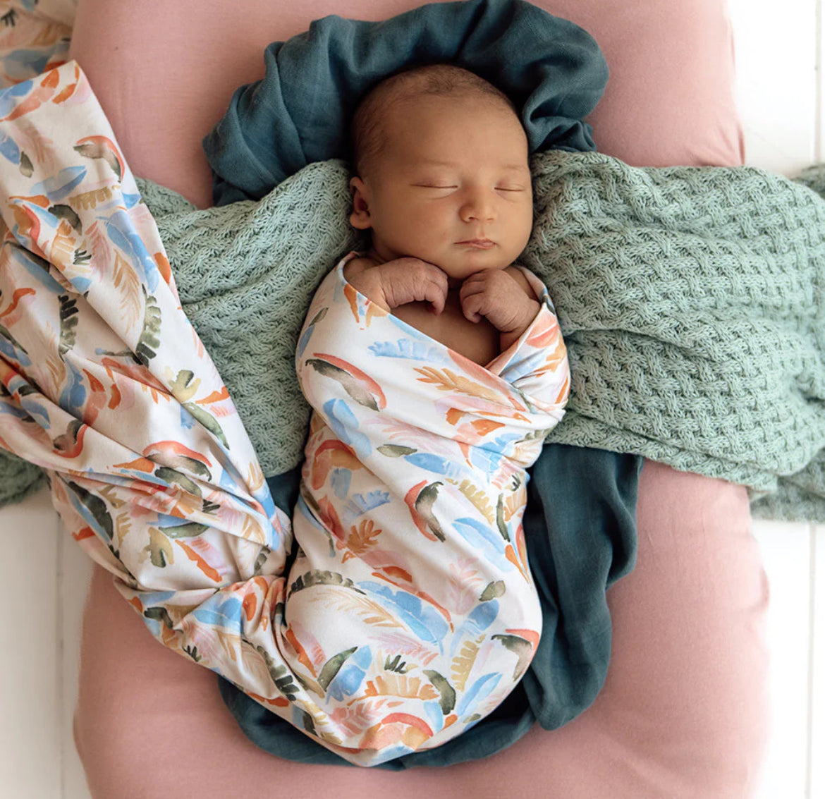 Summer Palm Organic Jersey Wrap & Topknot