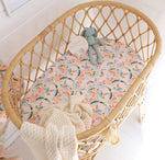 Summer Palm Organic Fitted Bassinet Sheet / Change Pad Cover