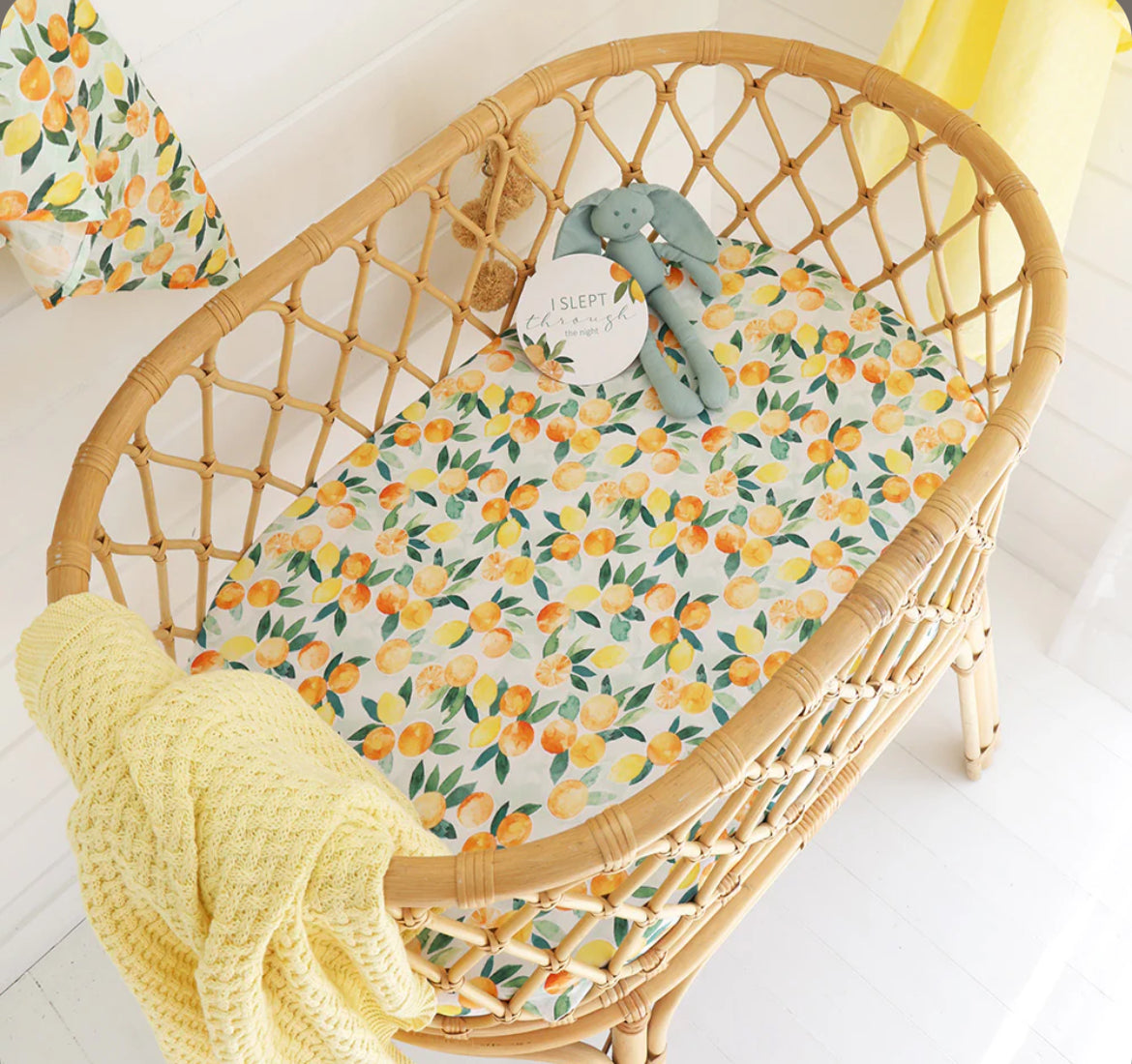 Citrus Squeeze Organic Bassinet Sheet / Change Pad Cover
