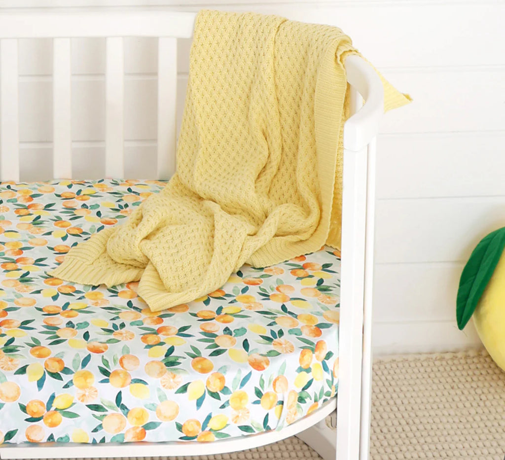 Sunlight Diamond Knit Organic Baby Blanket