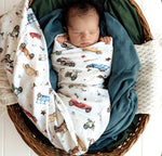 Vintage Cars Organic Muslin Wrap