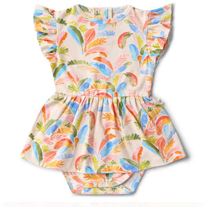 Summer Palm Short Sleeve Organic Dress