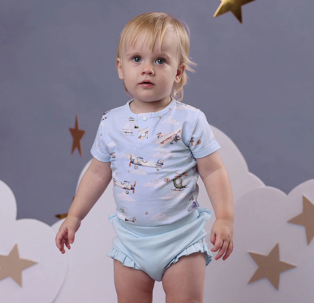 Baby Blue Organic Bloomers