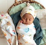Beach Fun Organic Jersey Wrap & Beanie