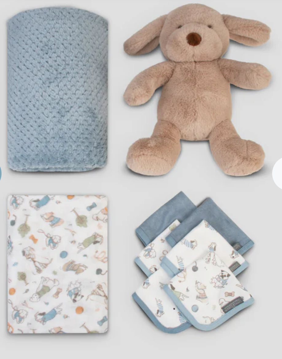 The Little Linen Company Boxed Baby Gift Set - Barklife Dog