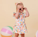Summer Palm Short Sleeve Organic Dress