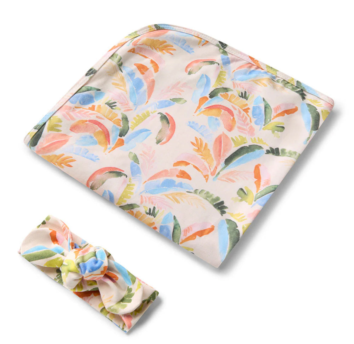 Summer Palm Organic Jersey Wrap & Topknot