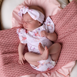 Coral Short Sleeve Organic Bodysuit with Frill