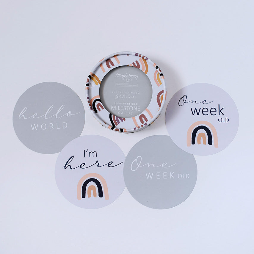 Sunset Rainbow & Silver Milestone Cards
