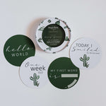Cactus & Leaf Green Reversible Milestone Cards
