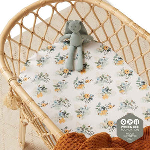 Garden Bee Bassinet Sheet / Change Pad Cover - Limited Edition