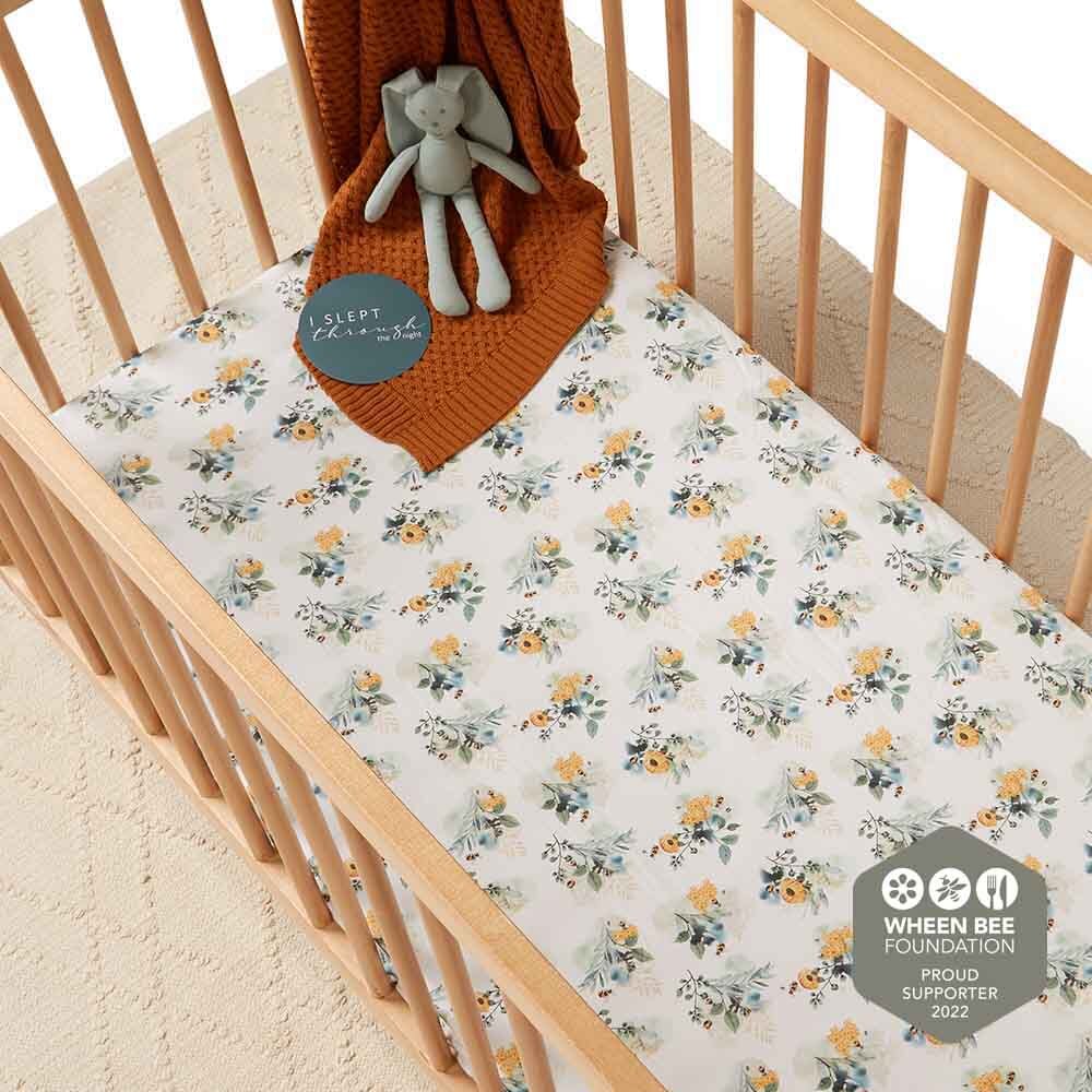 Garden Bee Fitted Cot Sheet - Limited Edition