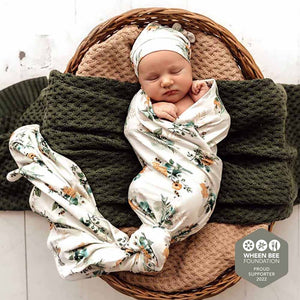 Garden Bee Organic Jersey Wrap & Beanie Set