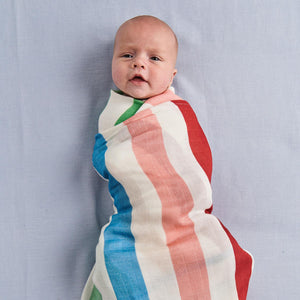 Retro Fun Stripe Bamboo Swaddle One Size