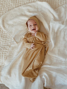 Newborn Gown - Flax