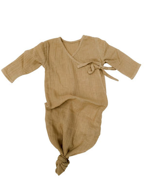 Newborn Gown - Flax