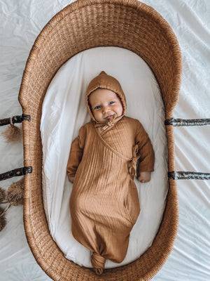 Newborn Gown - Tan