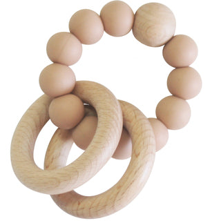 Beechwood Teether Ring Set - Apricot
