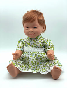 Doll with Down syndrome features 40cm short hair girl Red Head