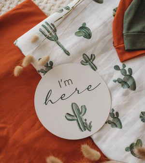 Cactus & Leaf Green Reversible Milestone Cards