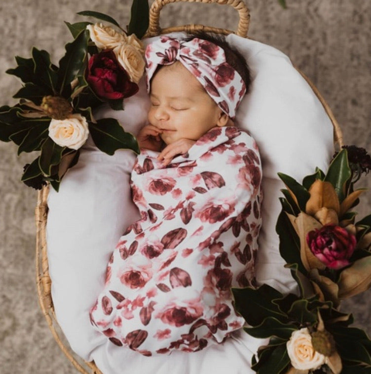 Snuggle Swaddle + Topknot Set - Fleur
