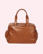 Faux Leather Carry All Nappy Bag - Tan