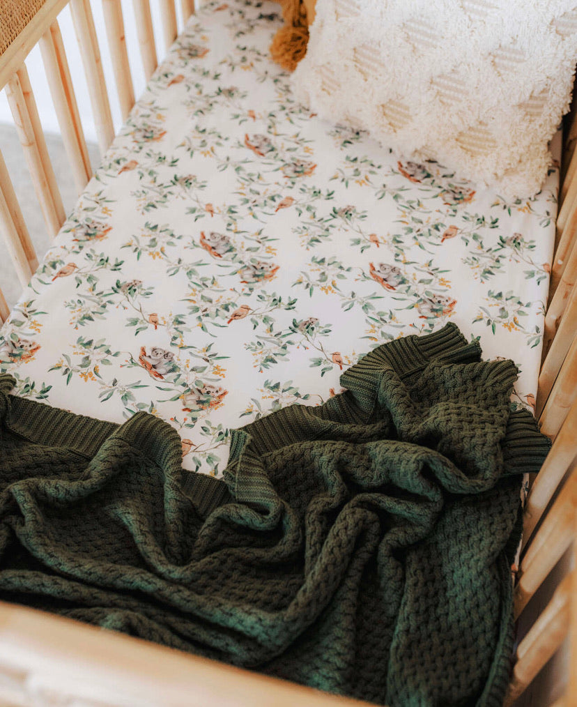 Eucalypt Fitted Cot Sheet
