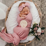Baby Jersey Wrap + Topknot Set - Jewel