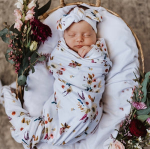 Boho Posy Wrap+Topknot Boxed Gift Set