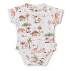 Dino Short Sleeve Organic Bodysuit Certified Organic Cotton