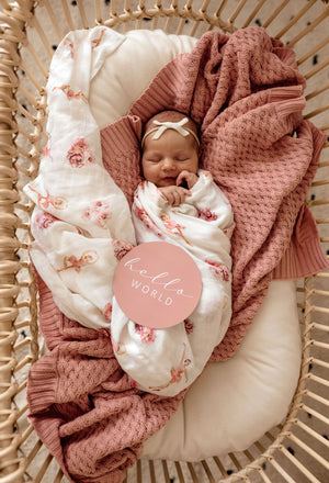 Rosa | Diamond Knit Baby Blanket