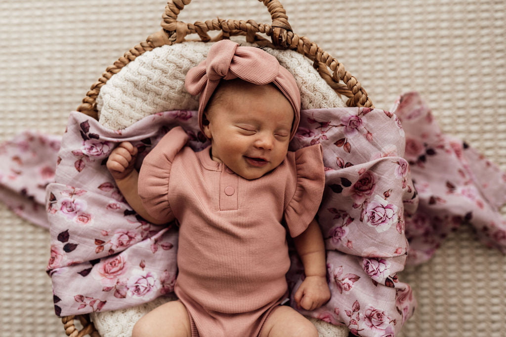 Rose Pink Short Sleeve Bodysuit