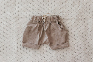 RIBBED SHORTS TAUPE DOTTY