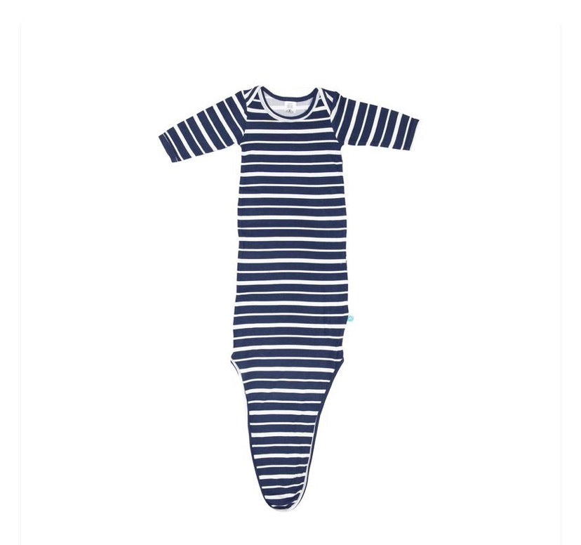 Knotted Gown - Navy Stripe