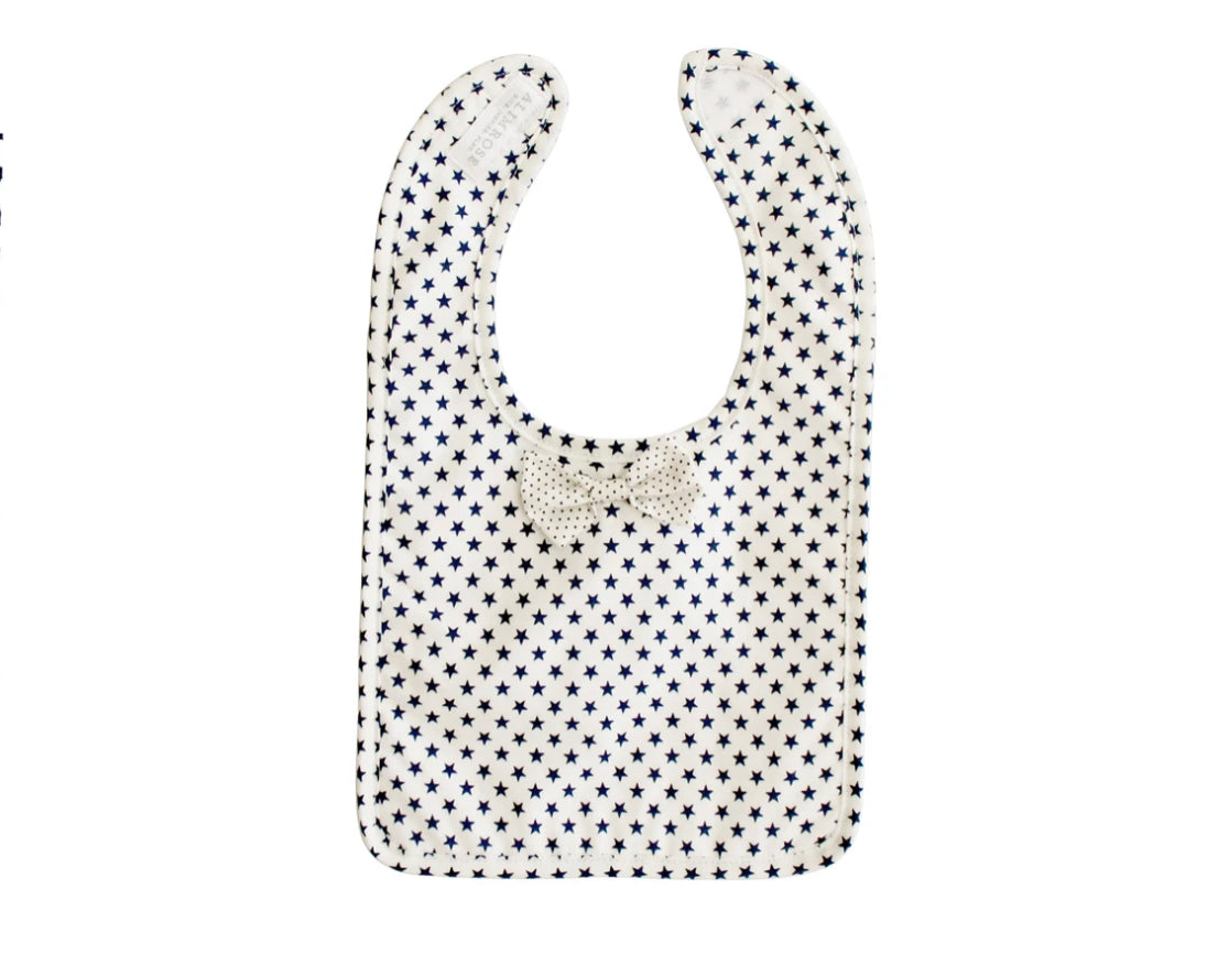 Alimrose Bow Tie Bib - Navy Stars