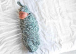 Knit Swaddle Blanket - Topaz