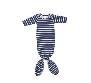 Knotted Gown - Navy Stripe