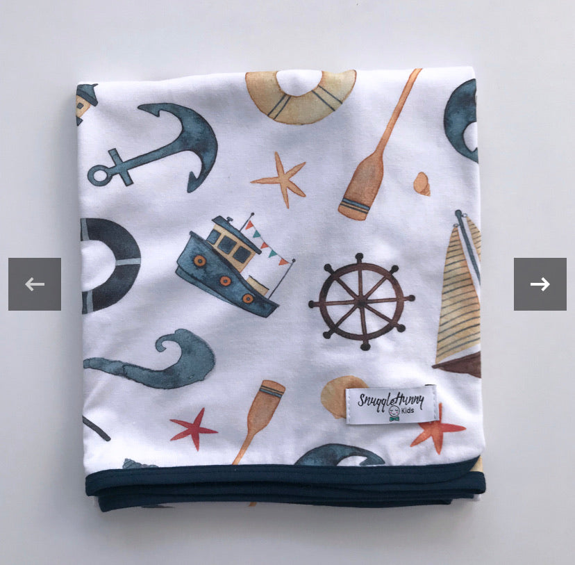 Shipwreck Baby Jersey Wrap & Beanie Gift Box