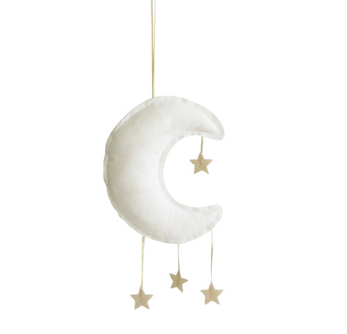 LINEN MOON MOBILE 40CM (assorted colours available)