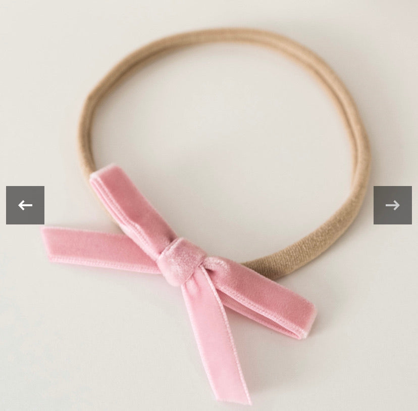 Rose Pink Velvet Bow