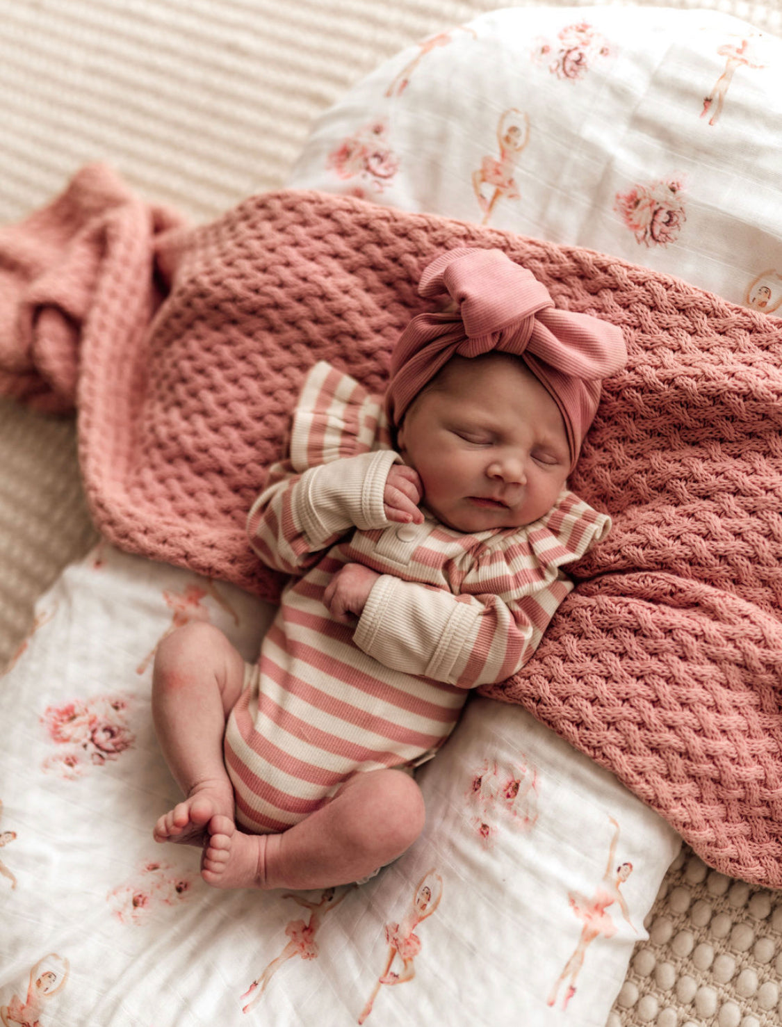 Rose Stripe Long Sleeve Bodysuit