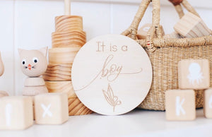 It’s a boy! Gumnut Gender Announcement Disc