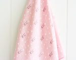 MUSLIN SWADDLE BUNNY STAR PINK