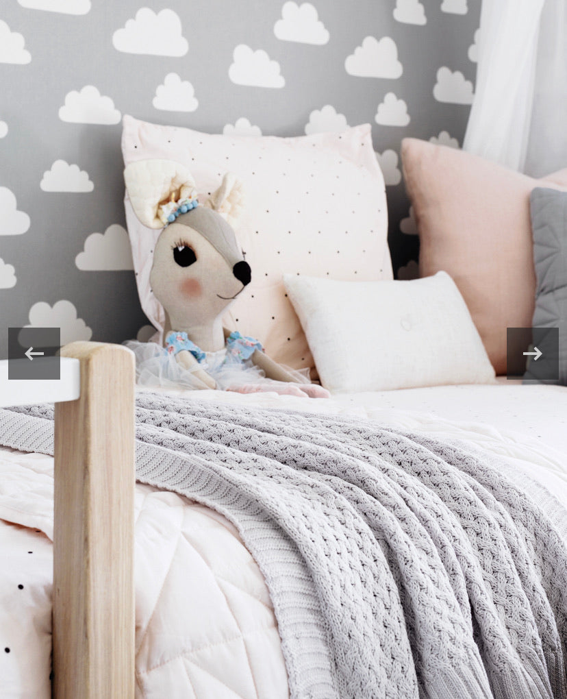 Warm Grey Diamond Knit Blanket